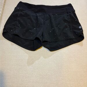 lululemon athletica Black Speckled Women's Athletic Shorts